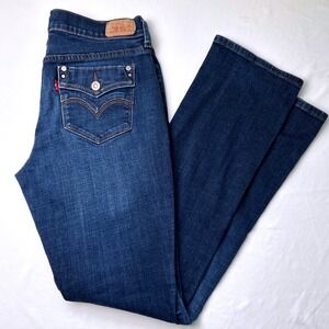 Levi's Dark Wash Mid Rise Straight Leg Jeans Women Size 4 Classic Stretch